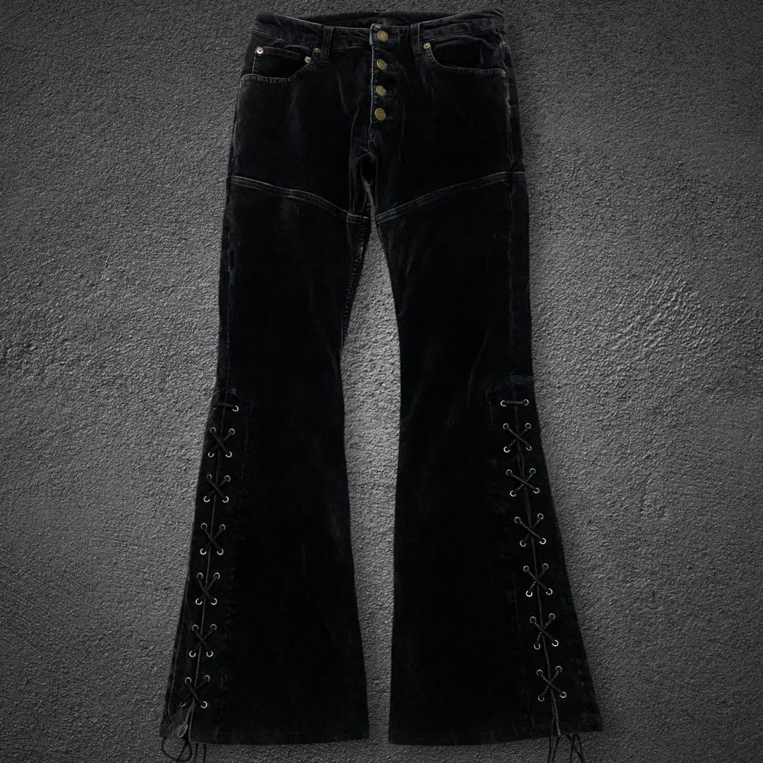 archive Tornado Mart lace-up flare pants