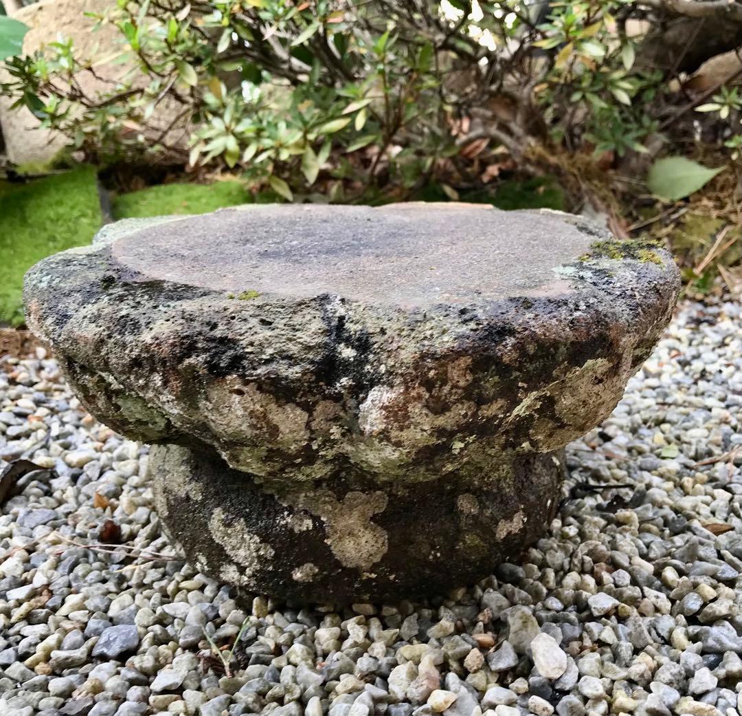 【蓮華台石・飾り台石・盆栽台石・オーナメント】オブジェ庭石置物灯篭ガーデニング