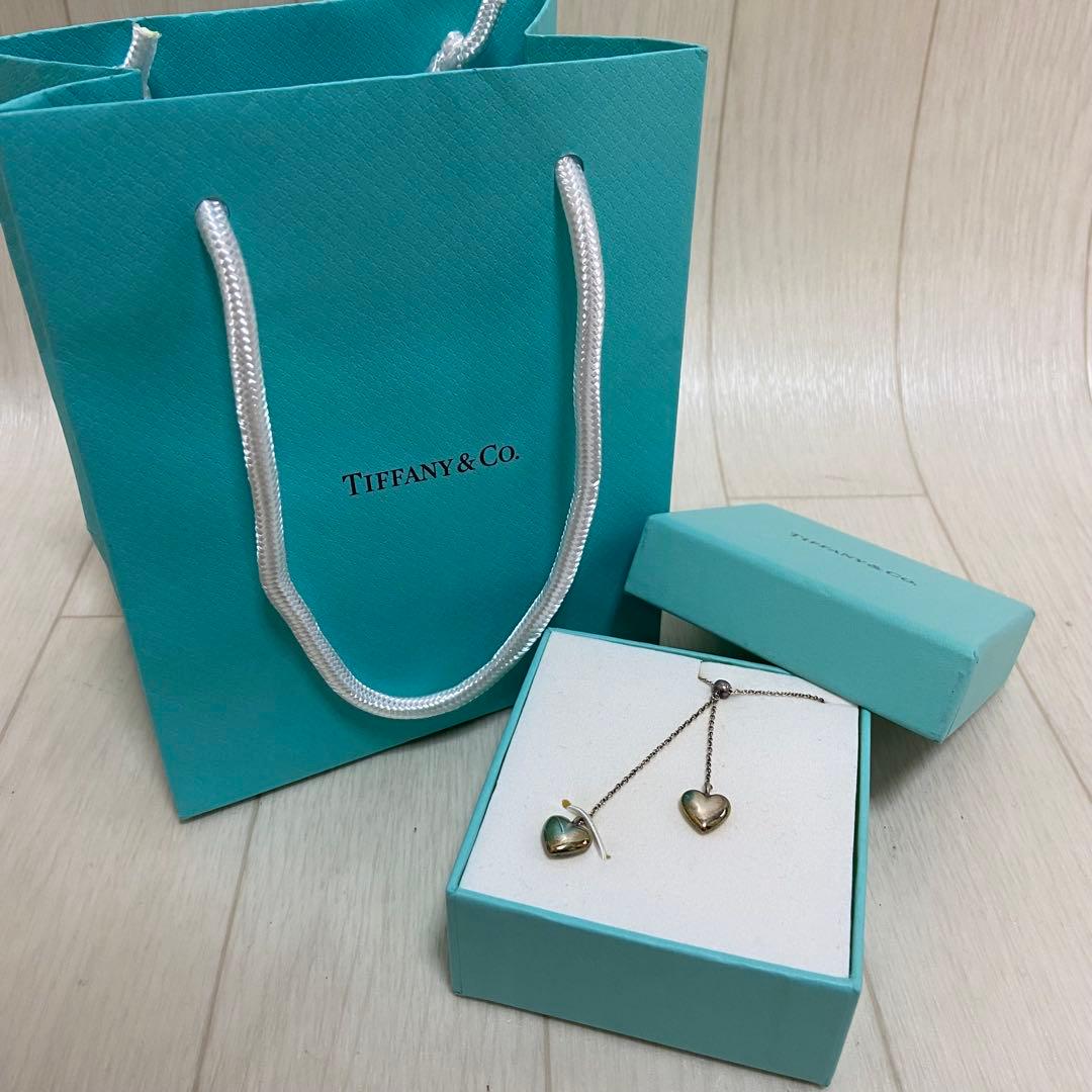 TIFFANY&Co. ダブル ドロップ ハート ネックレス シルバー925