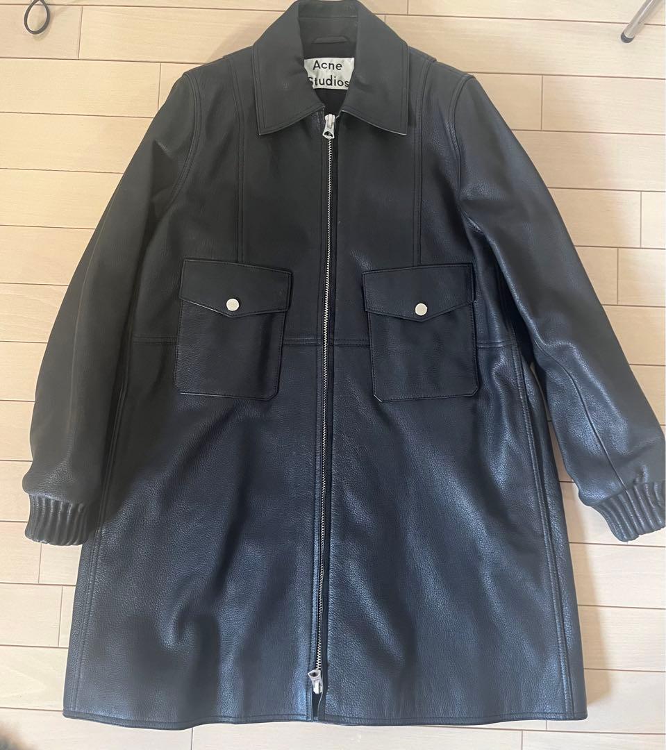 希少AcneStudios リアルレザーハーフコート