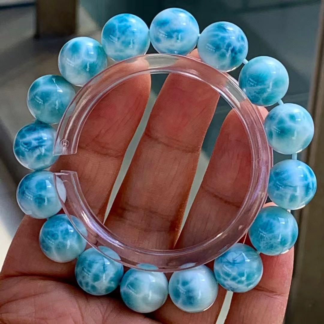 天然無処理ラリマー ブレスレット 13mm-51.7g