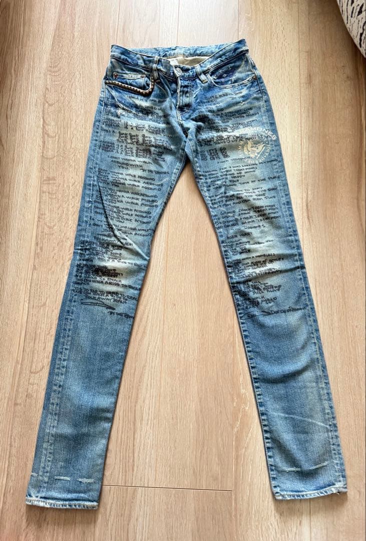 ヒステリックグラマー ラモーンズ ダメージ加工 デニム パンツ