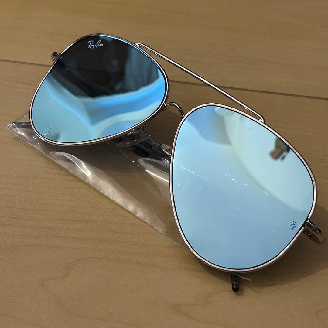 【新品未使用】Ray-Banレイバンサングラス ミラーシルバー ティアドロップ