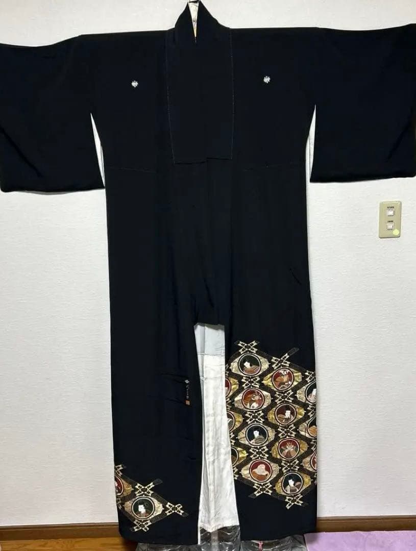 高級/黒留袖/武田二十四将/武田信玄公/家臣団/正絹/着物/和装/家紋/女性用