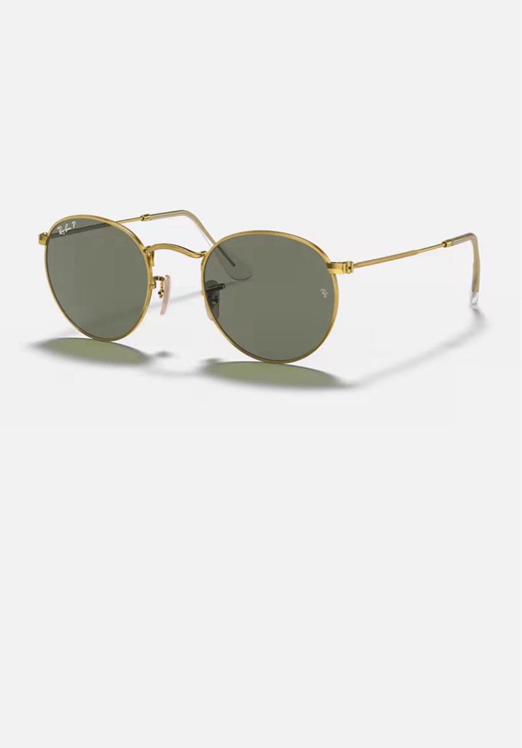 【新品・未使用】Ray-Ban ラウンドメタル サングラス グリーン偏光レンズ