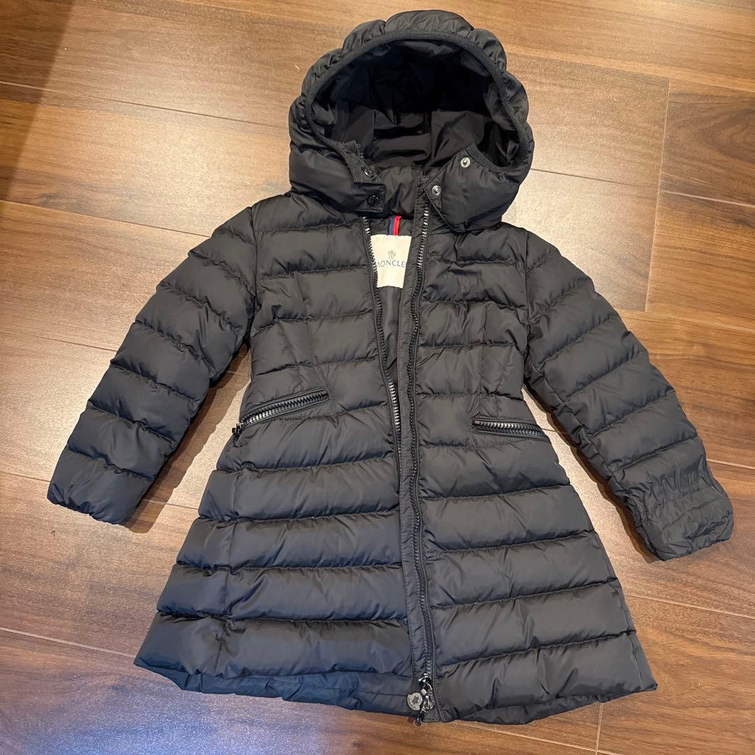 MONCLER 黒 ダウンコート フード付き4A 104cm
