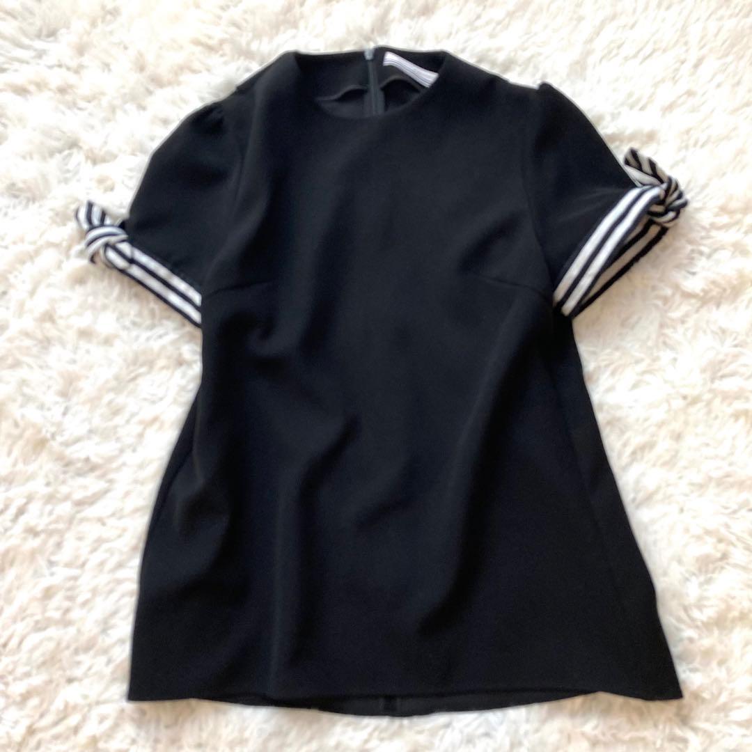 ボーダーズアットバルコニーAラインプルオーバーブラウスブラックサイズM