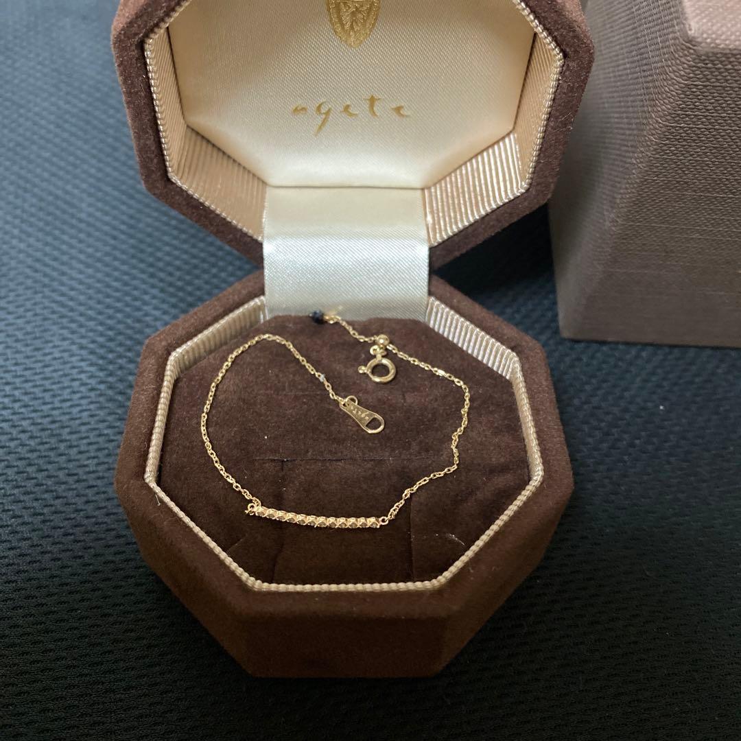 agete  k10  0.6ctダイヤモンドブレスレットアクセサリー