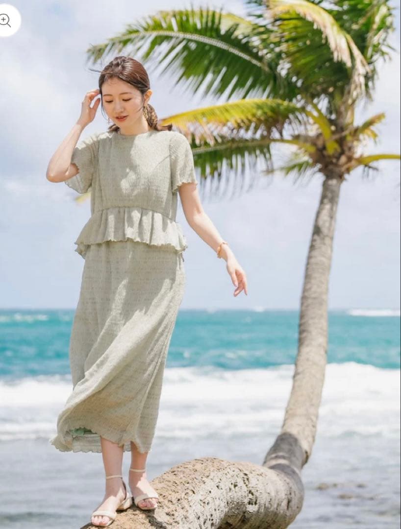 【新品未使用未開封】Maison Echelle エアリーシャーリングワンピース