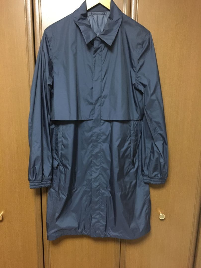 PRADA ナイロンステンカラーコート 濃紺44