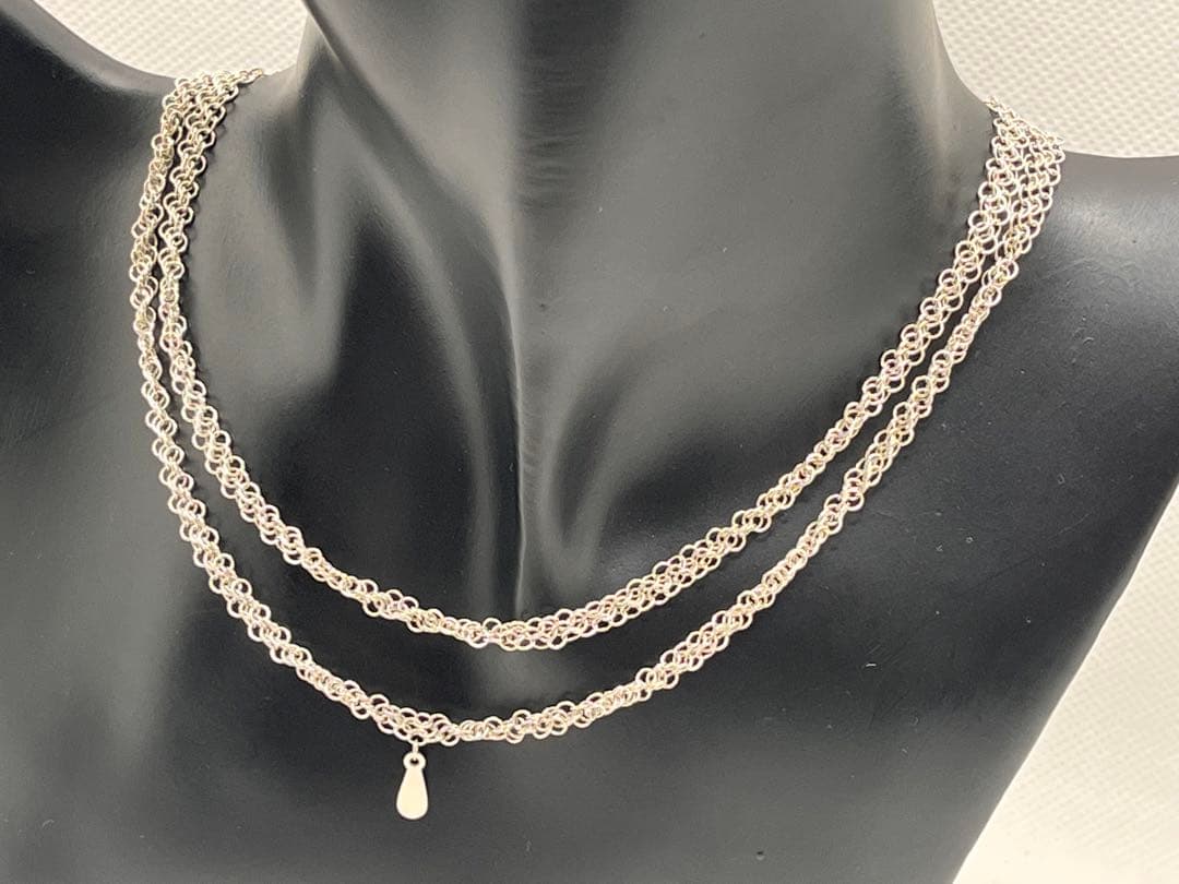 b716 ティファニー希少メッシュロングチェーンネックレス925