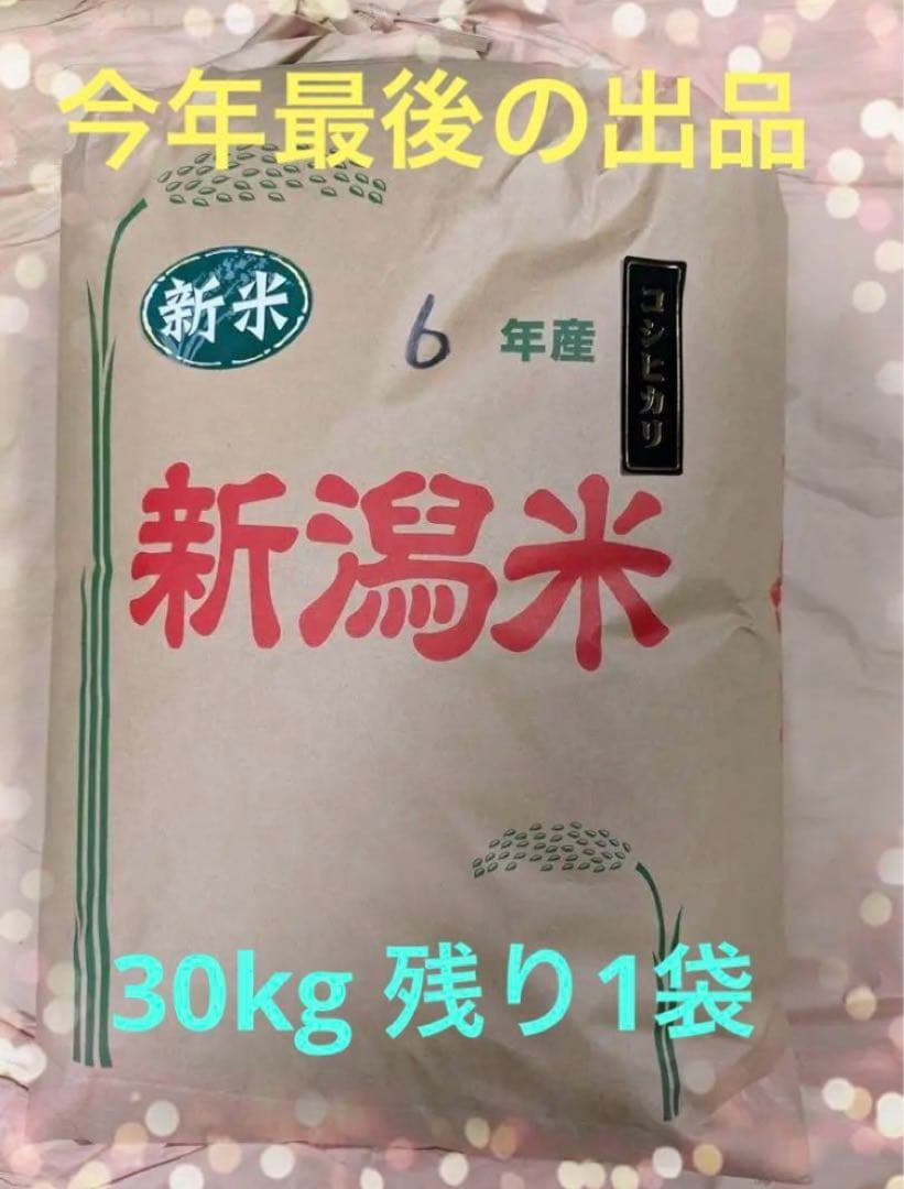 新潟県産 コシヒカリ 30キロ 令和6年産 2024年産 新米 玄米 1等級