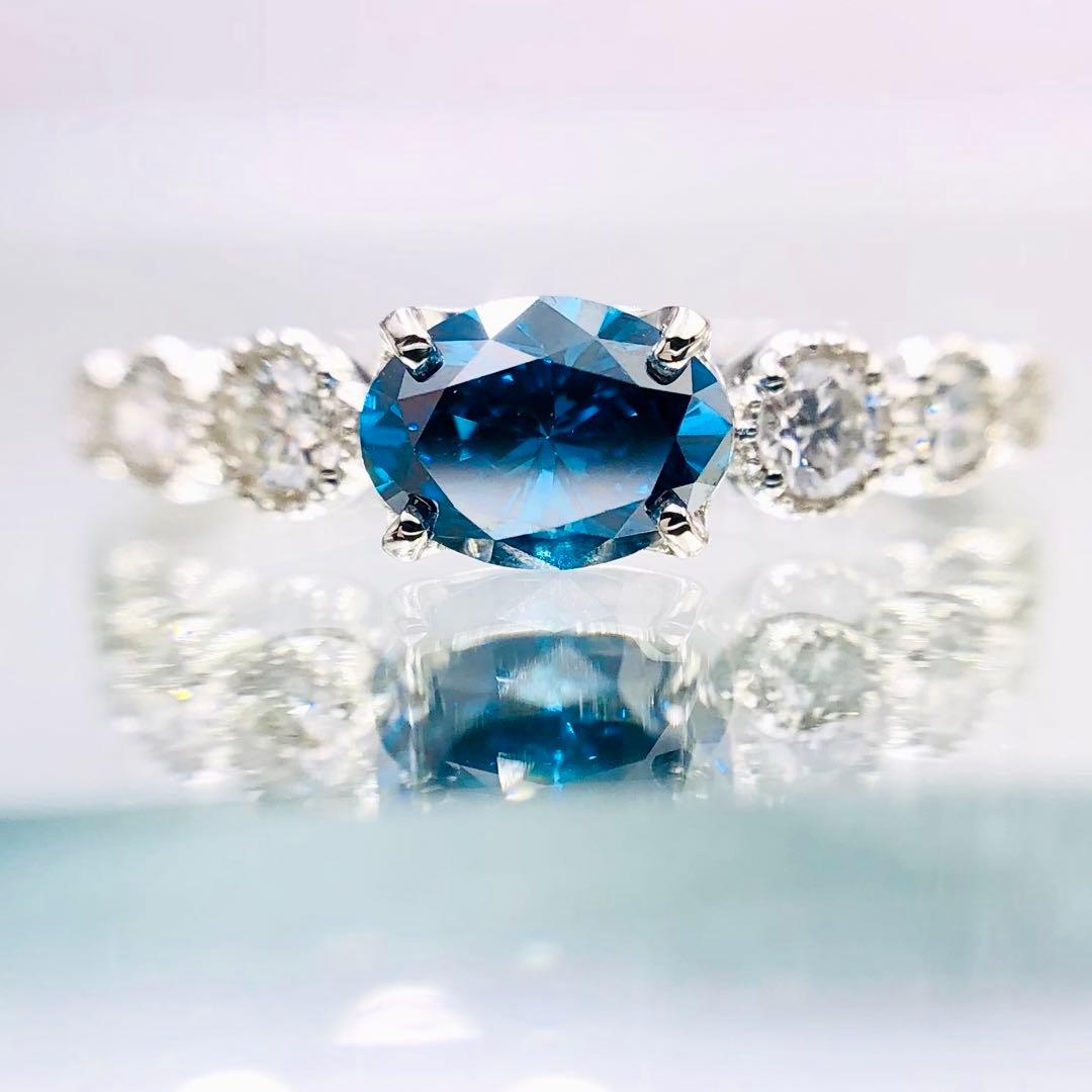 【トリートブルーダイヤ★美しさを秘めた最上の輝き！】ダイヤ リング