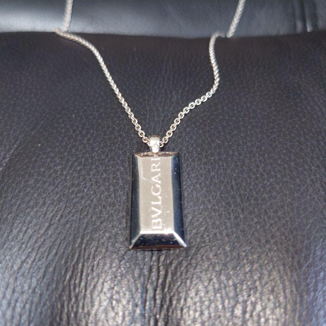 BVLGARI（ブルガリ）限定ダイヤ付きＷＧインゴットネックレス 長さ45cm