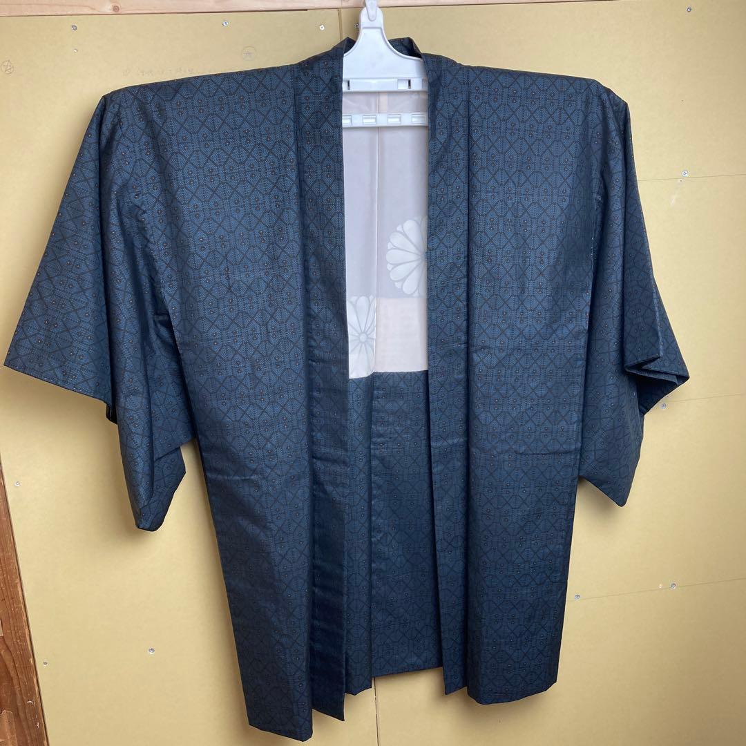 ヴィンテージ羽織 絹混合 状態良好 はおり 大島紬風